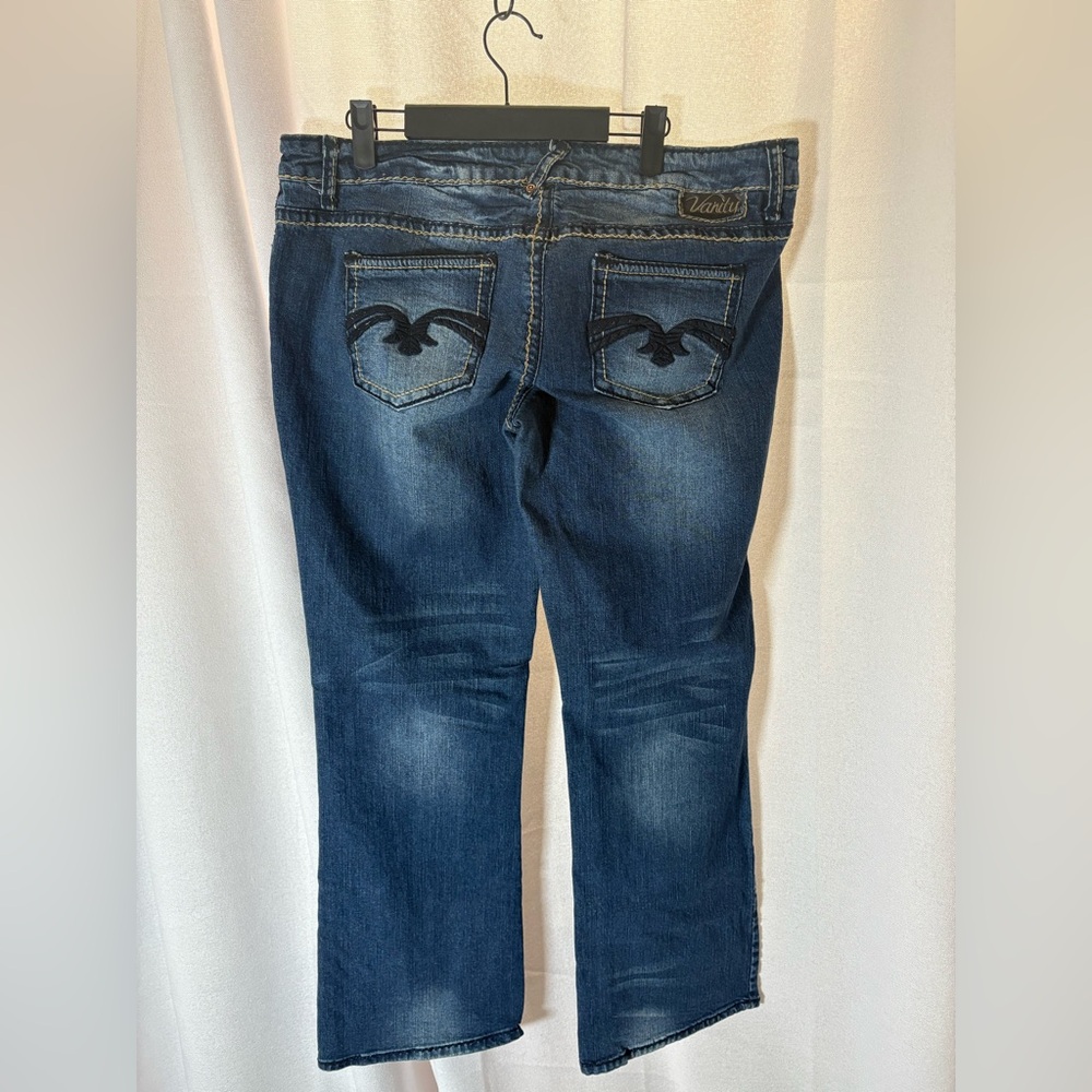 Vanity Premium Womens 32x33” embroidered Bootcut Jeans Low Rise GUC‎ 540 - Picture 4 of 9